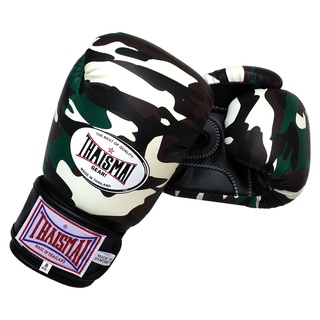 THAISMAI-BG124 FACNY นวมชกมวย นวมซ้อมมวย นวมต่อยมวย หนังเทียม ลายทหารเขียว Boxing Gloves Synthetic Leather Camo Green