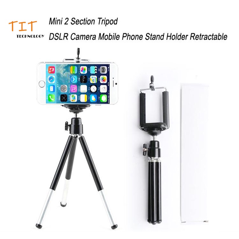 Mini 2 ขาตั้งกล้อง DSLR กล้องมือถือ Phone Stand ผู้ถือ Retractable / 2 Section Tripod DSLR Camera Phone Stand Holder