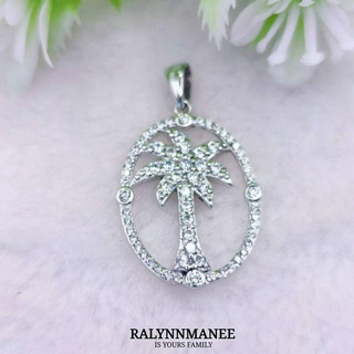 CJ008 จี้เพชรสวิส ( Cubic zirconia ) ตัวเรือนเงินแท้ 925 ชุบทองคำขาว