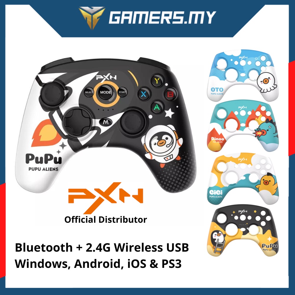 PXN P20 ชุดคอนโทรลเลอร์เกมไร้สาย Bluetooth และ USB 2.4G สําหรับ PC Android iOS PS3