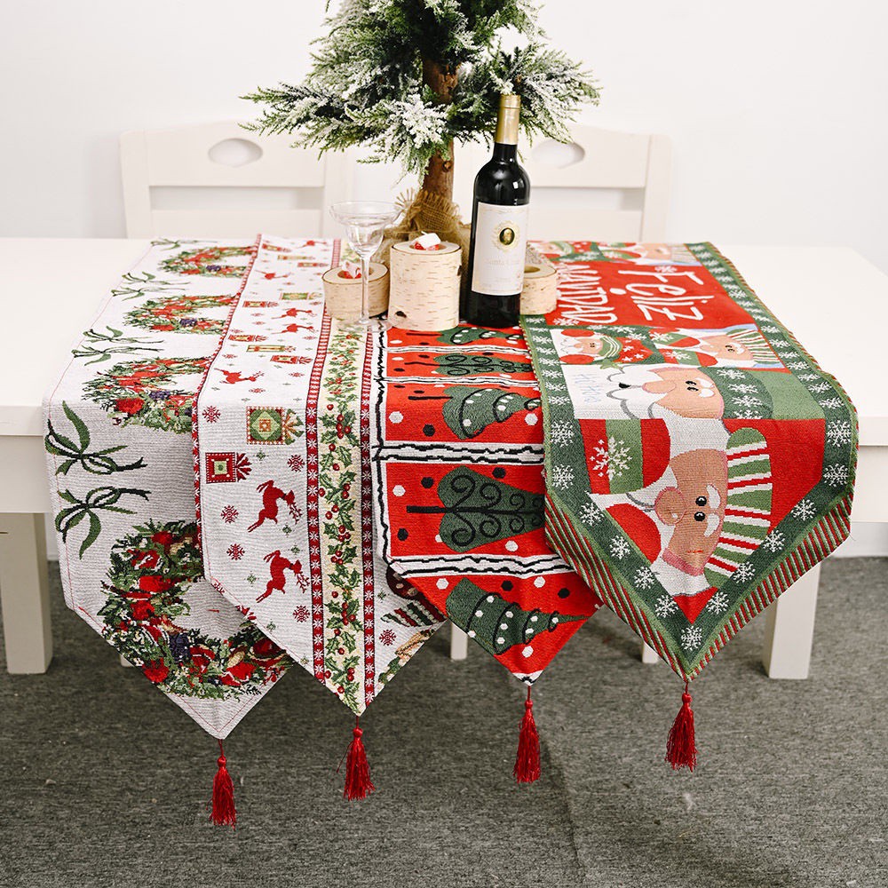 Christmas Table Runner/Christmas Tablecloth/knitted Cloth Table Runner ...