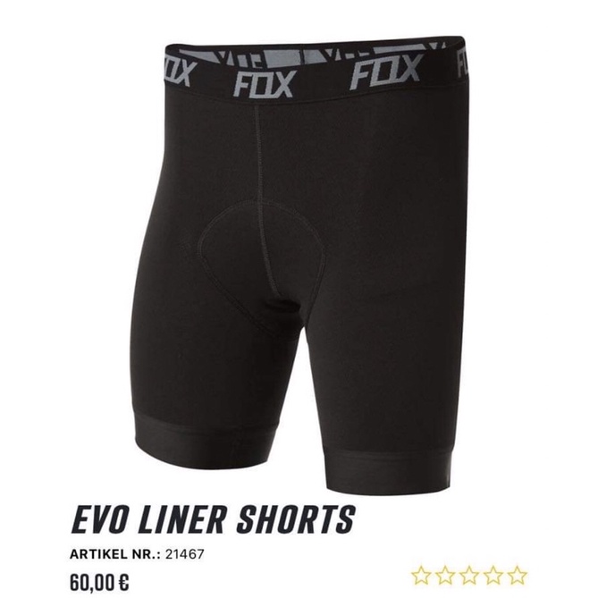 Fox EVO LINER SHORT ซับในรองก้น ของแท้ๆๆ Outlet หลุดโรงงาน