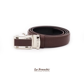 La Franche - เข็มขัดหนังวัว Autolock Nappa Chocolate   code #2AL0105