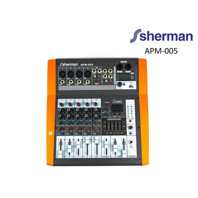 Power Mixer (แอมป์ที่มีมิ๊กในตัว) Sherman APM-006 Mixer