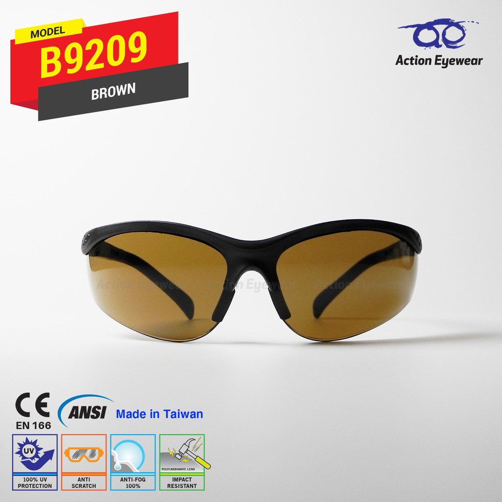 รุ่น B9209 แว่นตานิรภัย แบรนด์ Action Eyewear (กันฝ้า รูปที่ 4