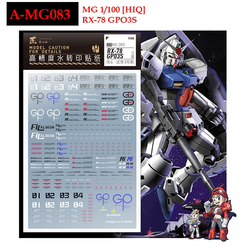 ดีคอลน้ำ [ARTISAN'S CLUB] MG188B MG 1/100 RX-78 2 CA [HIQ]WATER DECAL A MG 188B
