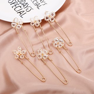 High-end Korean zircon rhinestone golden anti-light brooch fashionable wild brooch pop accessories（6 styles to choose）