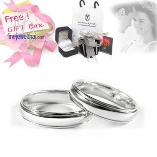 Finejewelthai แหวนคู่-แหวนทองคำขาว-แหวนหมั้น-แหวนแต่งงาน-Couple-silver-wedding-Ring - Gift_set87