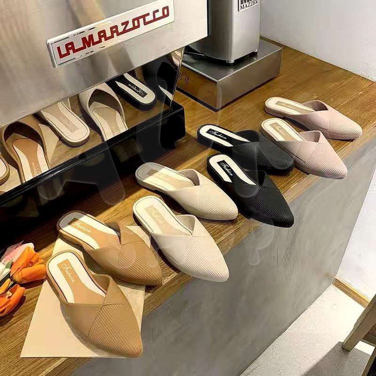 รองเท้าแฟชั่น รองเท้าคัชชูเปิดส้น ดีไซส์เรียบหรู สีพาสเทลน่ารัก ใส่ทำงาน ใส่เที่ยว T38