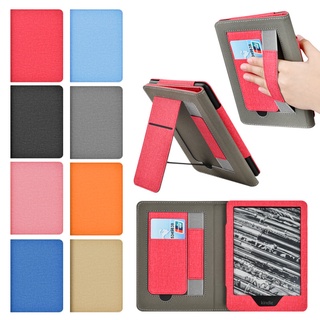 เคสหนัง PU พรีเมี่ยม พร้อมช่องใส่บัตร และสายคล้องมือ สําหรับ Kindle Paperwhite 11th M2L3EK 6.8 นิ้ว