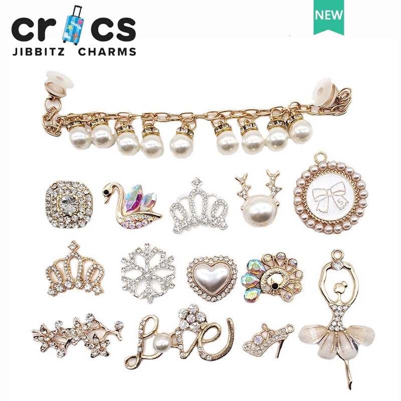 JIBBITZ cross charms ตัวติดรองเท้า คริสตัลเพชร ตัวติดรองเท้า cross