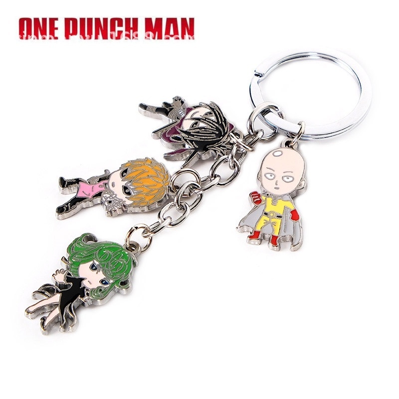 อะนิเมะ One Punch Man พวงกุญแจโลหะเคลือบการ์ตูนตัวเลขการกระทําของเล่นของขวัญสําหรับเด็กและแฟนคอลเลกช