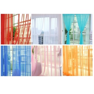 #Ae ผ้าม่านหน้าต่างแผงผ้าพันคอเชียร์ Valances สีพื้น Tulle