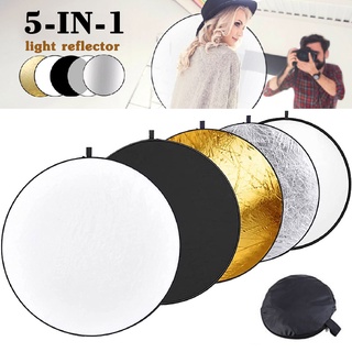 【พร้อมส่ง】5 in 1รีเฟล็กซ์(Reflector)พับได้แผ่นสะท้อนแสง 30/60/80/110CM พร้อมซองใส่