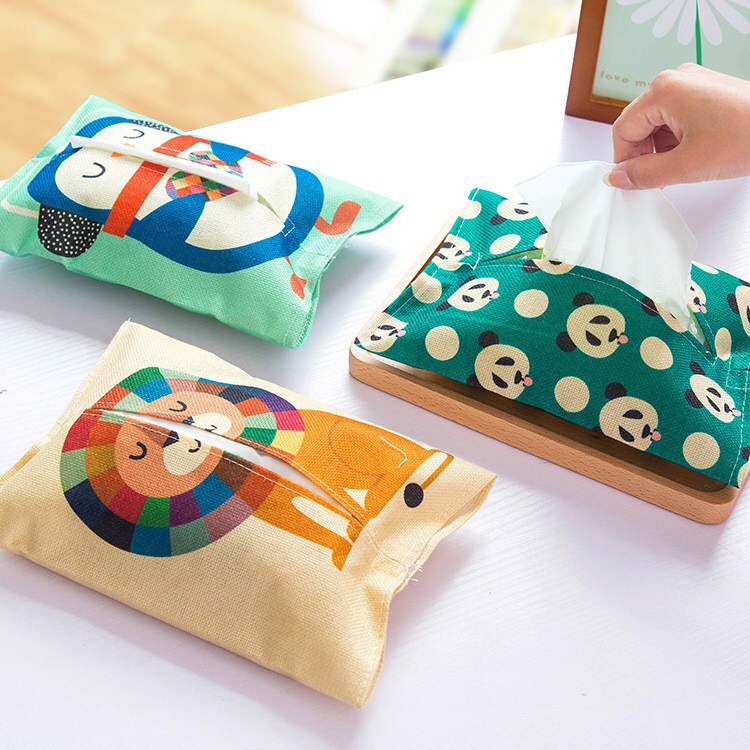 กระเป๋าใส่ทิชชู่ กล่องใส่ทิชชู่ ถุงใส่ทิชชู่ กระเป๋าผ้าฝ้ายผ้าลินิน Tissue case/bag
