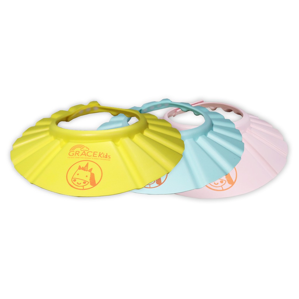 Grace Kids / Lalabae หมวกอาบน้ำเด็ก ปรับขนาดได้ | หมวกสระผมกันแชมพูเข้าตา
