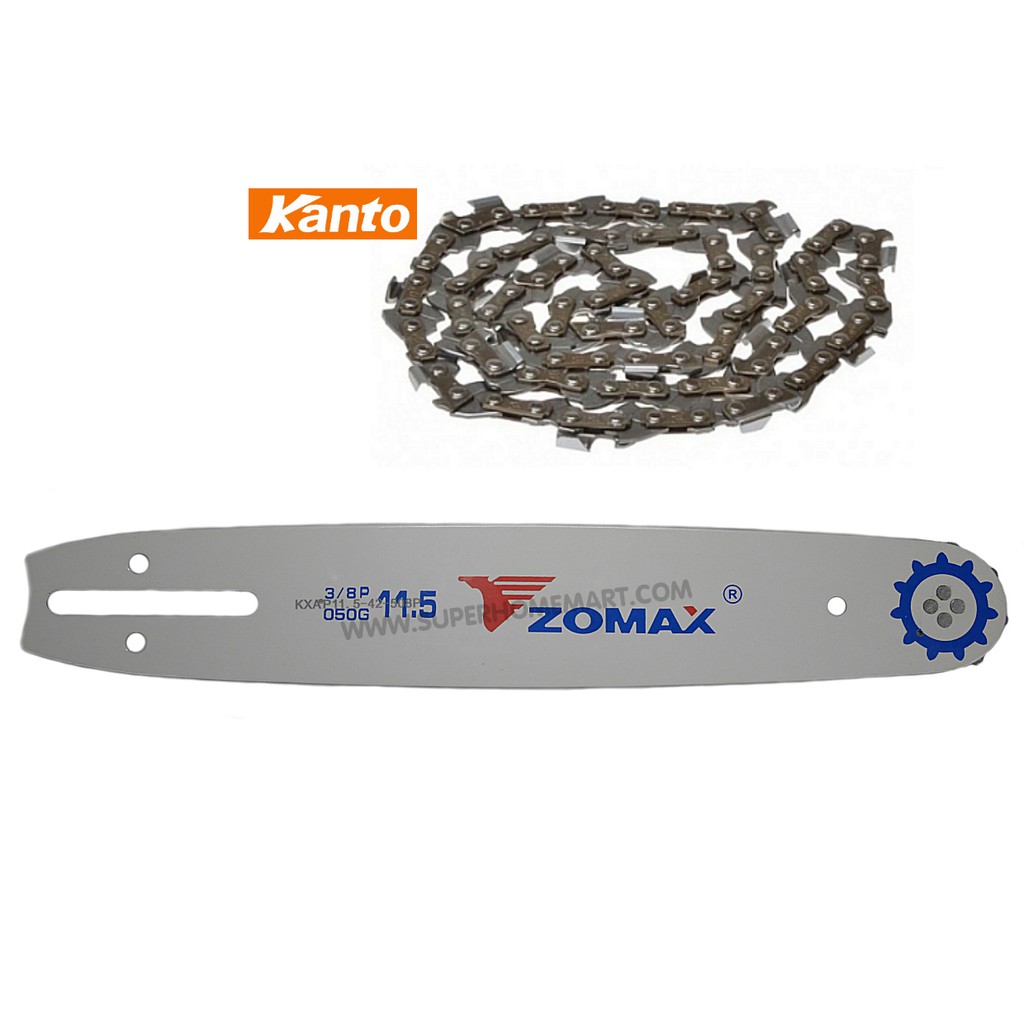 Zomax บาร์โซ่ + Kanto โซ่ สำหรับ เลื่อยยนต์ 11.5 นิ้ว ( Bar + Chain )