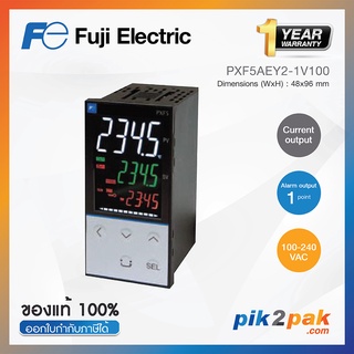 PXF5AEY2-1V100 : เครื่องควบคุมอุณหภูมิ 48x96mm, 1 point 100-240VAC - Fuji Electric Temp Controller by pik2pak.com