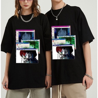 T-shirt  เสื้อยืดแขนสั้น ผ้าฝ้าย พิมพ์ลายมังงะ Serial Experiments Lain สไตล์คลาสสิก สําหรับผู้ชายS-5XL