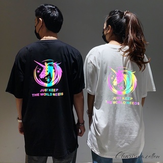 เสื้อยืด Oversize ผ้าCotton 100% แฟชั่นสไตล์เกาหลี T-Shirt โอเวอร์ไซส์ สกรีนลายสวยงาม พร้อมส่ง