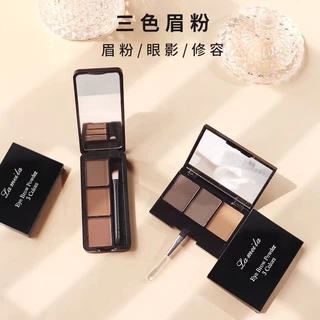 LAMEILA 3605 เขียนคิ้วตลับ 3in1 คิ้วฝุ่นอัดแข็งตลับ 3 มิติ แถมแปรงปัดคิ้ว 2 หัว สไตล์เกาหลี กันน้ำ ติดทน Eyebrow Powder