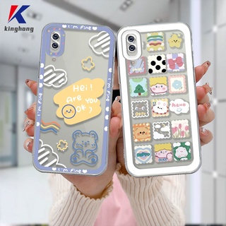 เคสคุณภาพสูง VIVO Y21 2021 Y12S Y12 Y20 Y15S Y91C Y21A Y21T Y30 Y21S Y20S Y12i V21 V23E Y75 T1 Y55 Y75 Y16  Y91 Y30i Y93 Y95 Y15 Y17 Y50 Y53S Y51 2020 Y51A Y33T Y10 Y33S Y1S Y11 Y31  ใส ลายหมีหน้ายิ้ม ก้อนเมฆ เคสโทรศัพท์