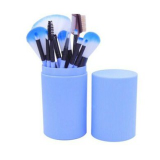 korea ชุดแปรงแต่งหน้า brush set พร้อมกระบอกแปรง set 12 ชิ้น（blue）