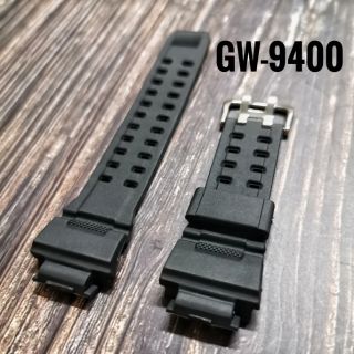 Fit CUSTOM GW-9400 อะไหล่สายนาฬิกาข้อมือ ยาง PU คุณภาพสูง สีดํา. ฟรีเครื่องมือ