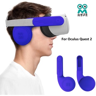 Amvr ชุดหูฟังซิลิโคนสําหรับ Oculus Quest 2 Vr (Q2Eb- สีฟ้า1 คู่)