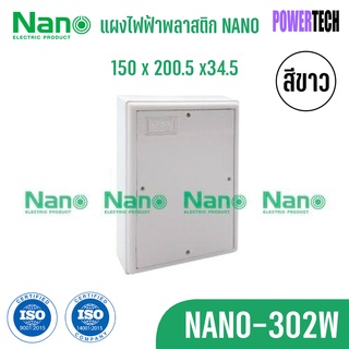 Nano แผง ไฟฟ้าพลาสติก NANO-302 สีขาว สีเทา