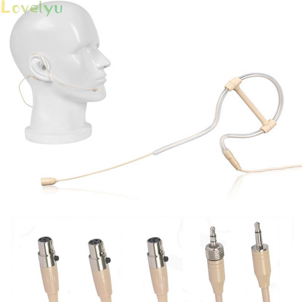 <READY STOCK>Beige Single Earhook Headset Mic Headworn Microphone 3.5mm 3 Pin 4 Pin XLR Plug100% brand new！