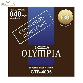 Olympia® CTB-4095 สายกีตาร์เบส สายเบส แบบ Nickel Wound แบบเคลือบ ซีรี่ย์ PRO ของแท้ 100% (Long Scale, 0.040 - 0.095)