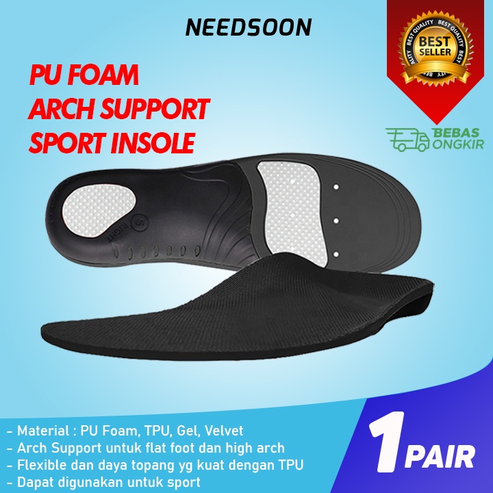 INSOLE SPORT ARCH SUPPORT PU FOAM ORTHOTIC ORTHOPEDIC PLANTAR FASCIITIS สุขภาพรองเท้า INSOLE