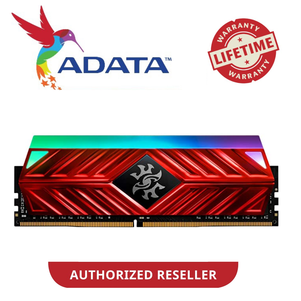ADATA SPECTRIX D41 16GB SINGLE DDR4 3200 RGB (XPG) GAMING DESKTOP RAM สีแดง