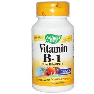 Natures Way, Vitamin B-1, 100 mg Thiamin HCl, 100 Capsules