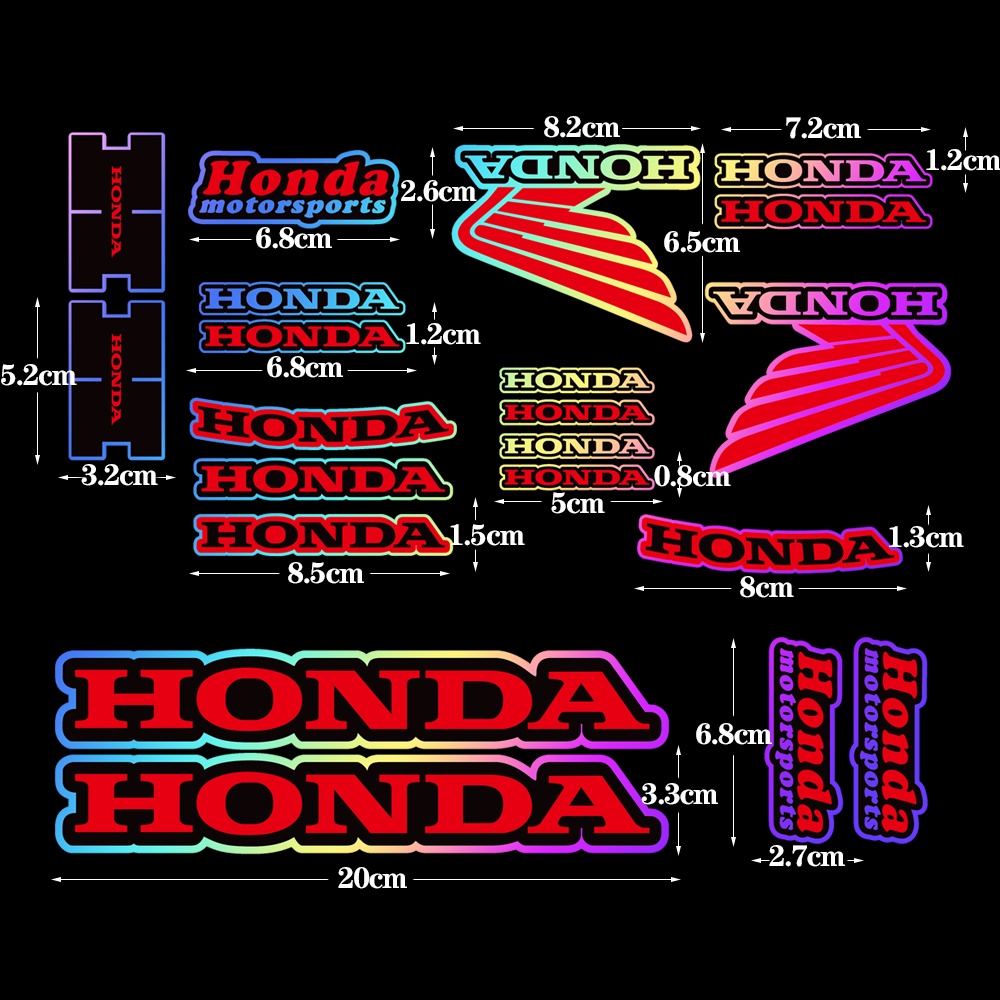 สติกเกอร์โลโก้ Honda สีรุ้ง สีแดง สําหรับตกแต่งหมวกกันน็อค รถจักรยานยนต์ สกูตเตอร์ Honda อะไหล่แต่ง 