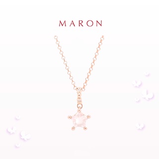 MARON - Mythical Stars Pendant with Rose Quartz (7.2mm) สร้อยคอพลอยดาว พลอยโรสควอตซ์ เงินแท้925