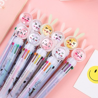 เครื่องเขียนปากกาลูกลื่นลายแมวน่ารัก 10 สี
