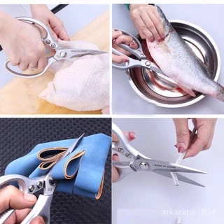 พร้อมจัดส่ง🚛กรรไกรตัดอาหาร กรรไกรทำครัว สแตนเลสสตีล SK5 ไร้สนิม scissors HB0090