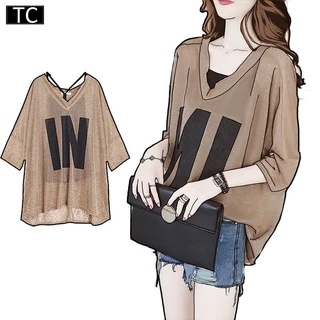 TC เสื้อสาวอวบ 2 ชิ้น(มีชั้นใน) เสื้อยืดแฟชั่นผู้หญิงเกาหลี ไซส์ใหญ่ทรงหลวม เนื้อผ้าดีใส่สบาย รุ่น2777