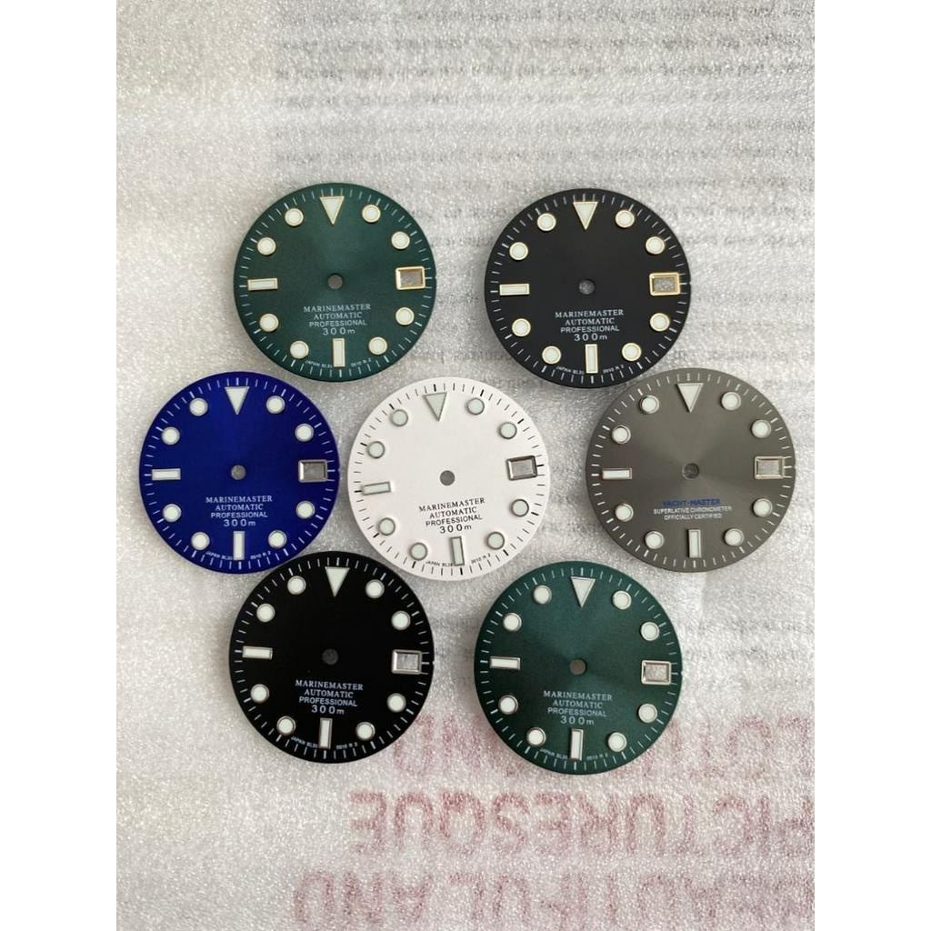 [สินค้าใหม่ตามฤดูกาล] Water Ghost NH35 Dial 28.5mm Sun Pattern Green Luminous NH36 Character Modified Watch Accessories Blue Luminous