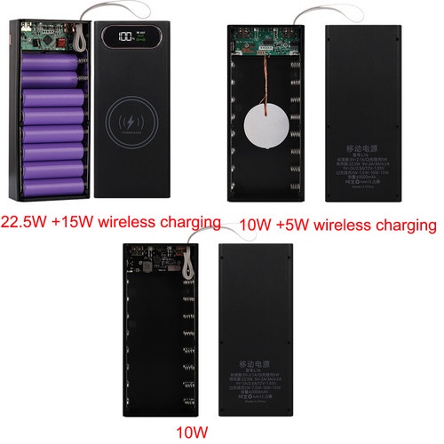 16x18650 กล่องเก็บแบตเตอรี่ PD3.0 QC3.0 ชาร์จ DIY Power Bank กล่องกรณี 18650