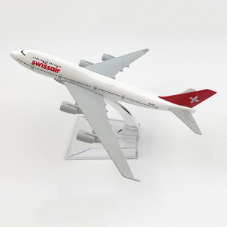 โมเดล เครื่องบิน SWISSAIR Boeing 747-400 (16 cm)-ของขวัญวันเกิด ของขวัญจับฉลากปีใหม่