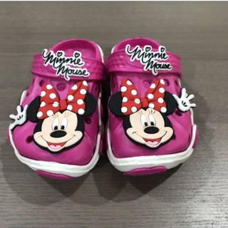 ใหม่ รองเท้าเด็กหัวโต การันตีงานดีนุ่มมาก รัดส้น สีทูโทนบานเย็นขาว ลาย Minnie Mouse ลิขสิทธิ์แท้100% ป้ายห้อย