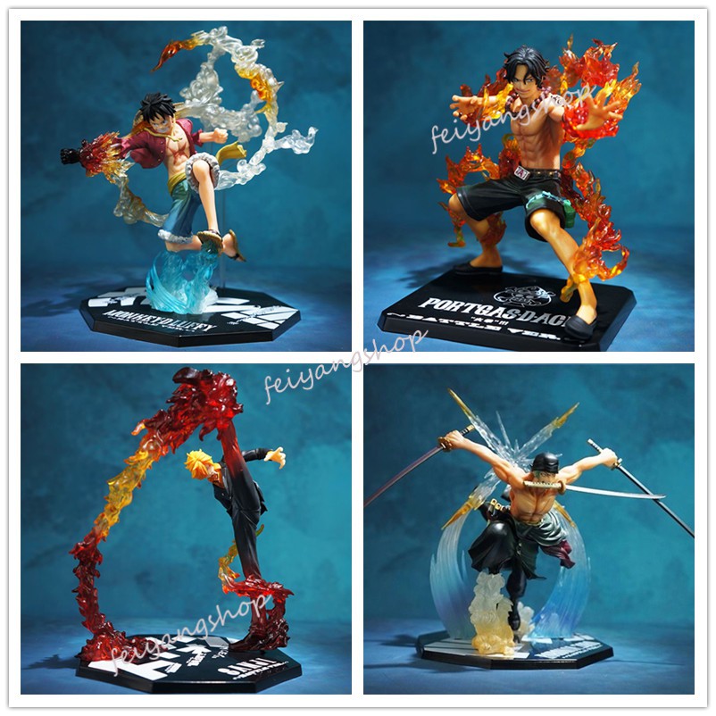 One Piece Action Figure Luffy Zoro Sauron Sanji Ace Doflamingo Hancock ตุ๊กตาอะนิเมะตกแต่งของขวัญวัน