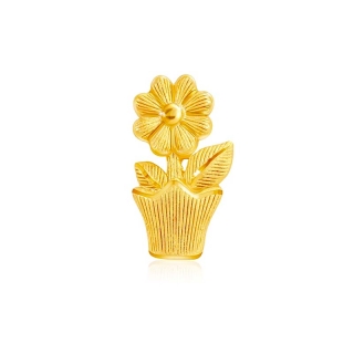 PRIMA ต่างหูทองคำ 99.9% MONO CHIC รูปดอกทานตะวัน (Sun flower) NG1E4056-SG (จำหน่ายเป็นชิ้น)