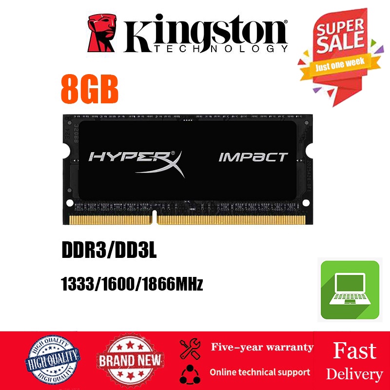 [COD]แรมโน๊ตบุ๊ค !! kingston Hyperx 8GB หน่วยความจำแล็ปท็อป Sodimm DDR3 DDR3L-12800 PC3-14900 RAM โน้ตบุ๊ก DDR3 1333MHZ 1600MHZ 1866MHZ RAM