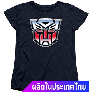 เสื้ ภาพยนตร์อเมริกัน หม้อแปลงไฟฟ้า Transformers Autobot Airbrush Logo Womens T Shirt &amp; Stickers teeคอกลม แฟชั่น  ผ้าฝ้