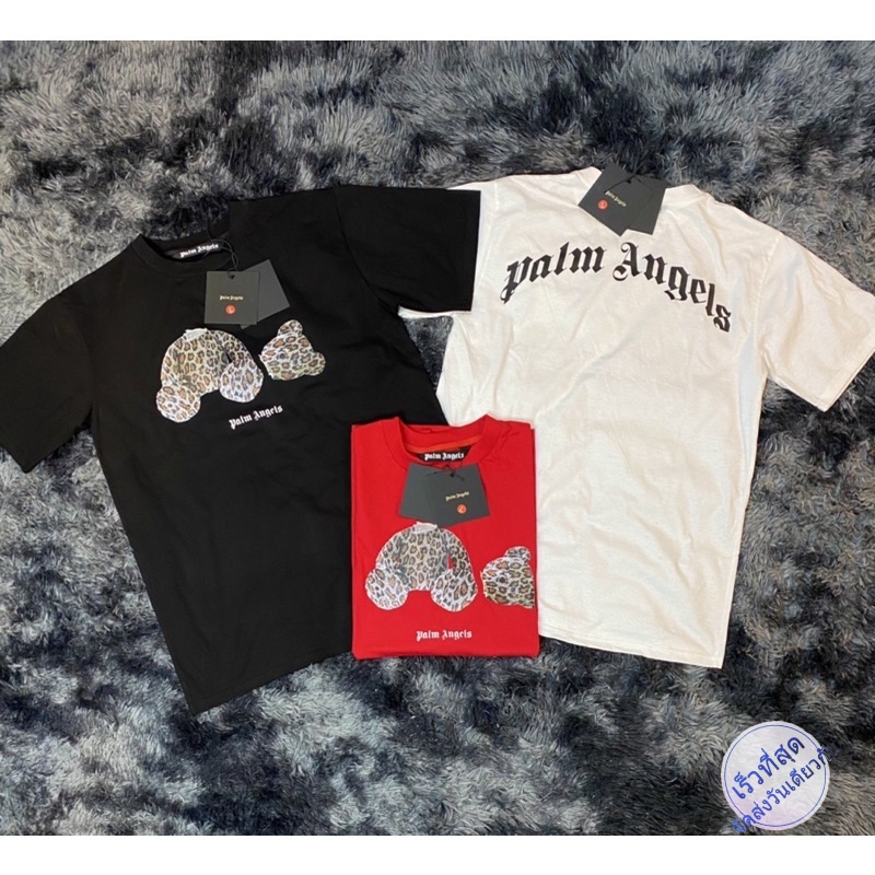 พร้อมส่งในไทย เสื้อยืด Plam Angels ลายหมีเสือ 𝕻𝖆𝖑𝖒𝕬𝖓𝖌𝖊𝖑𝖘 | Leopard Bear