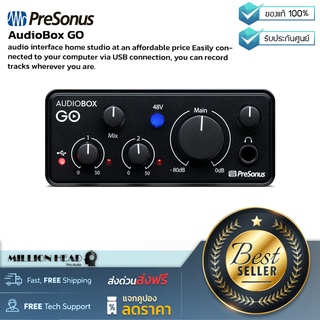 PreSonus : AudioBox GO by Millionhead (audio interface โฮมสตูดิโอในราคาประหยัด เชื่อมต่อกับคอมพิวเตอร์ของคุณอย่างง่ายดายผ่านการเชื่อมต่อ USB)